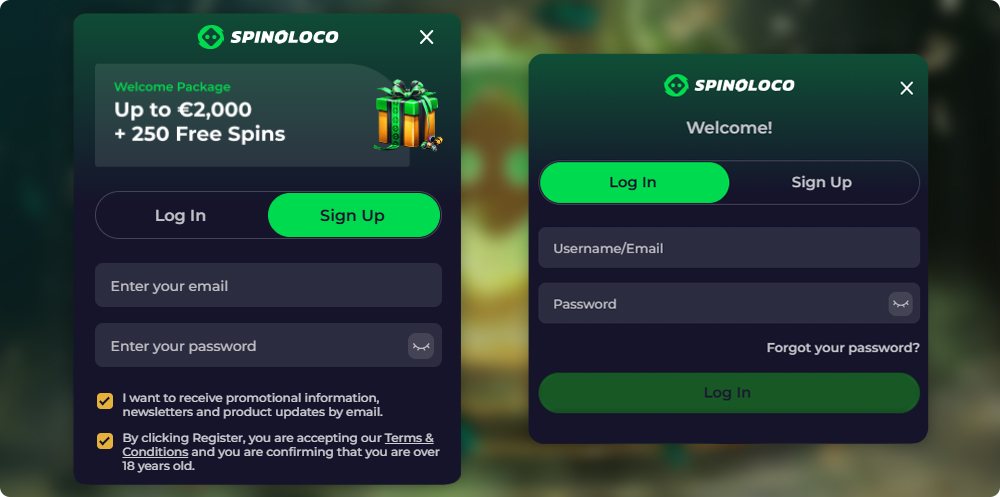 Spinoloco Casino Login and Registration